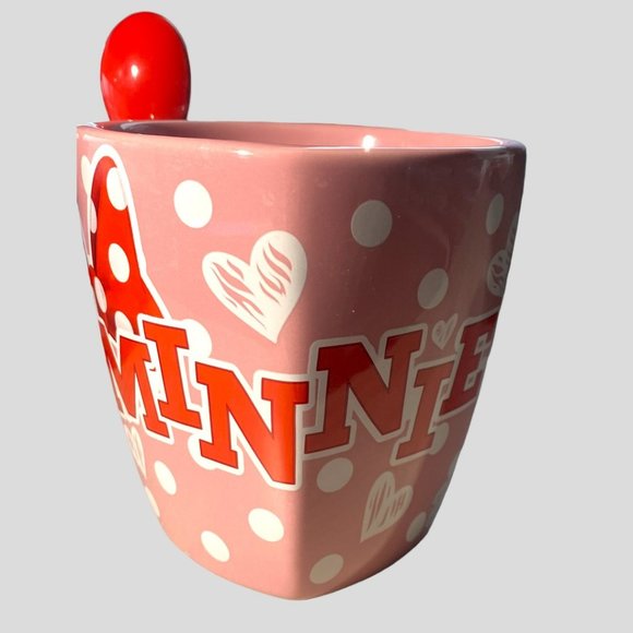 MINNIE MOUSE 11 0Z PINK & RED CUP O SASS WITH SPOON (NEW) - Picture 2 of 5